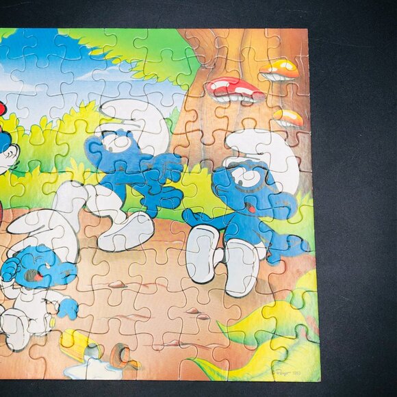 Vintage 1983 PEYO Smurf Jigsaw Puzzle - 100 Pcs COMPLETE: Cartoon Character - Picture 4 of 10